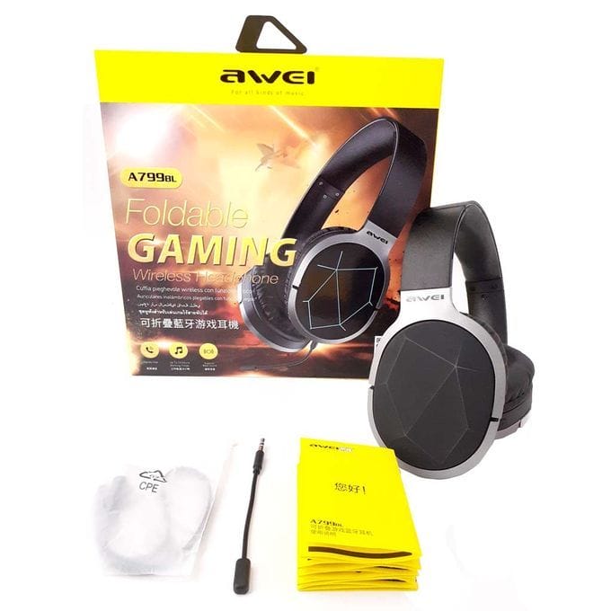casque gaming bluetooth v5.0 avec microphone pliable a799bl
