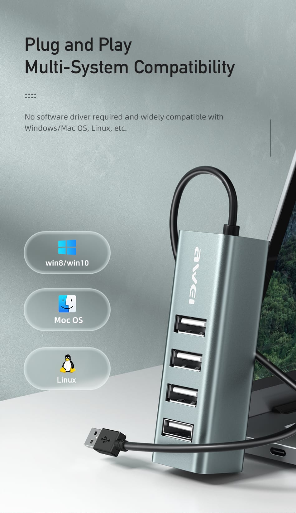 hub usb awei cl 122