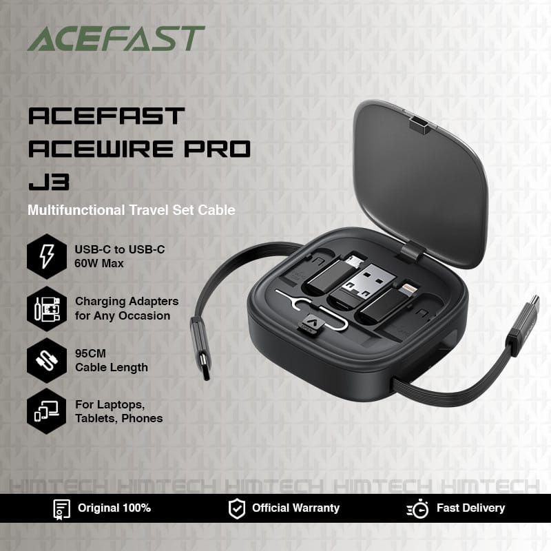 boite de câbles & adaptateurs multifonction 60w j3 acefast