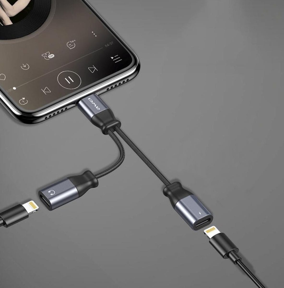 adaptateur lightning 2 en 1 cl 72 awei