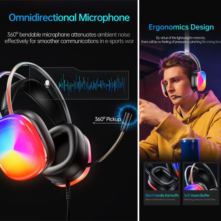 casque filaire lumineux gm 11 pro awei