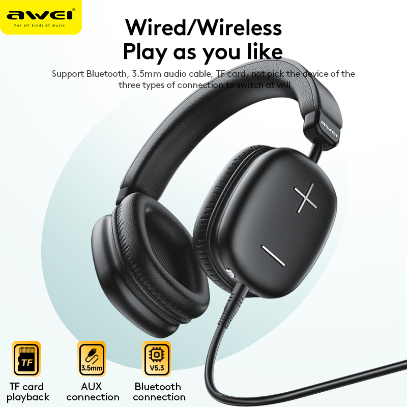 casque filaire et sans fil at6 awei