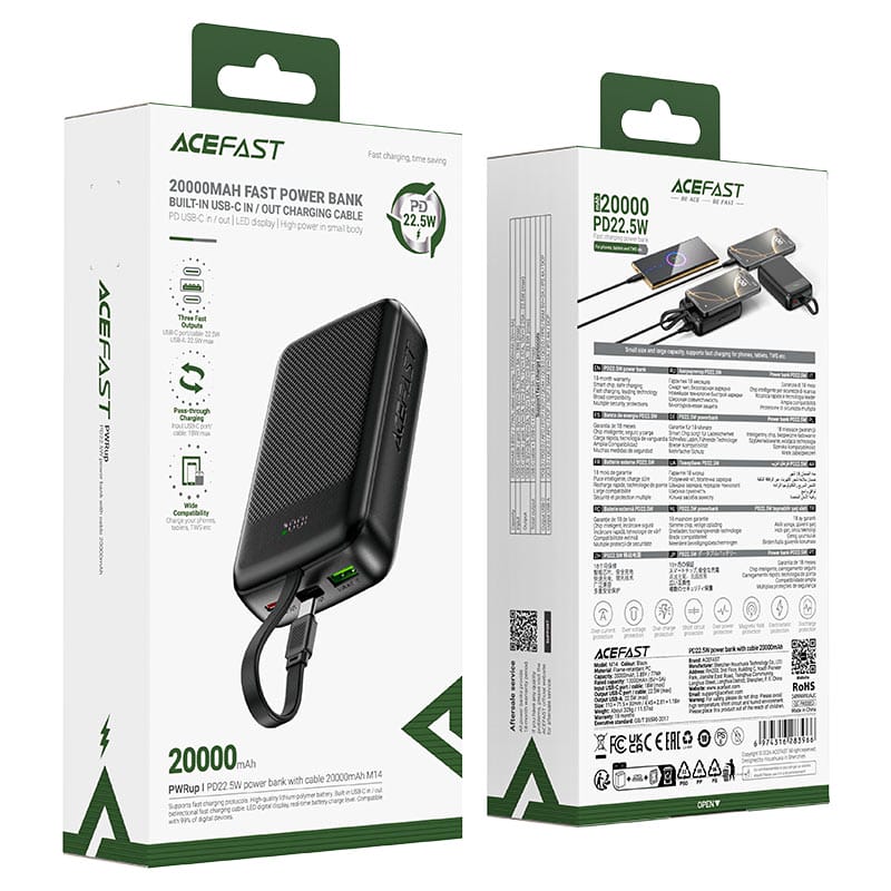 power bank 20 000 mah m14 acefast