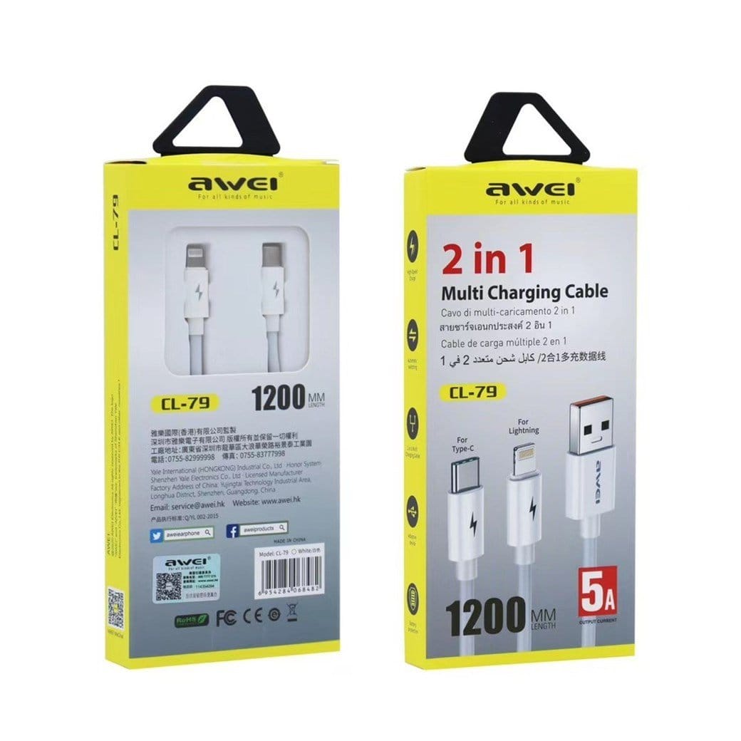 câble de charge 2 en 1 cl 79 awei