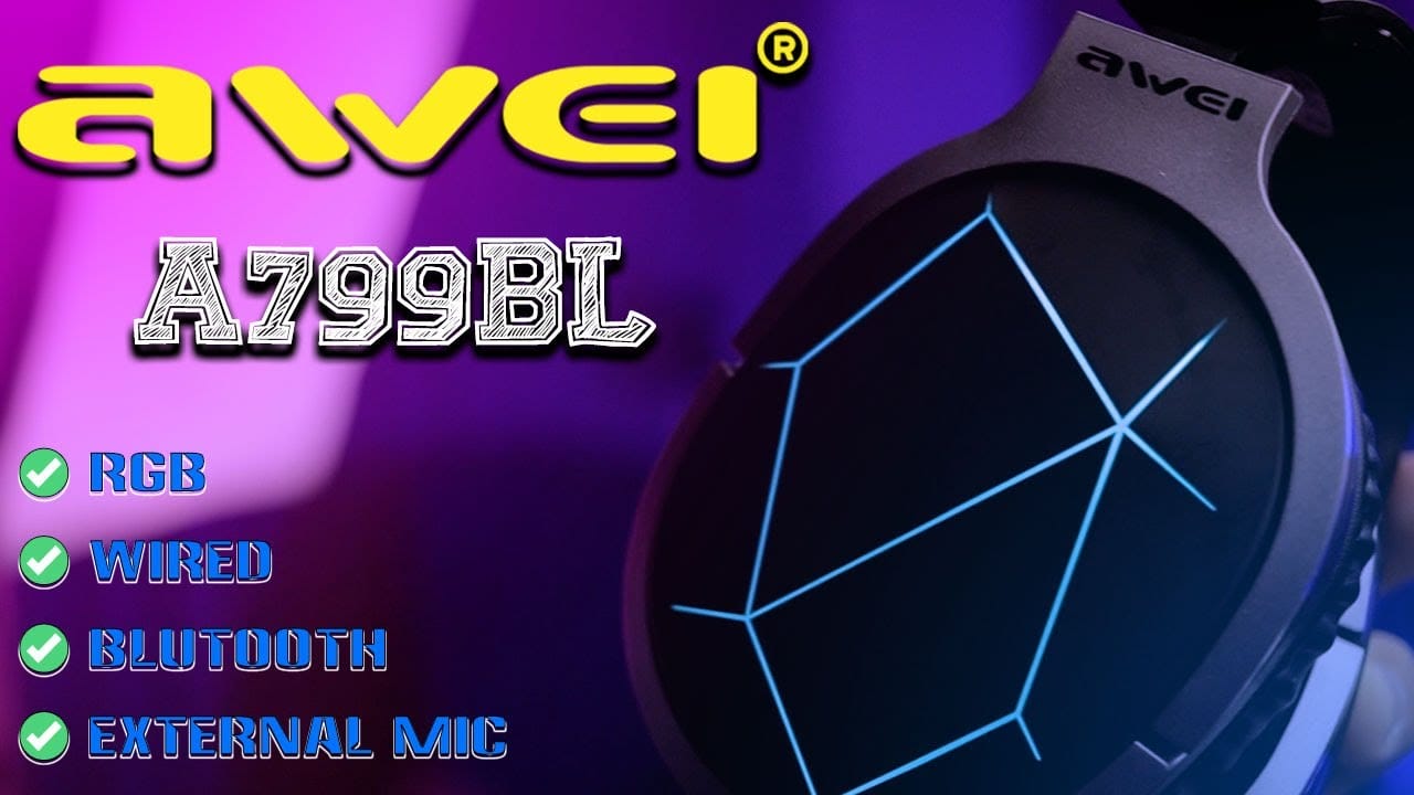 casque gaming bluetooth v5.0 avec microphone pliable a799bl