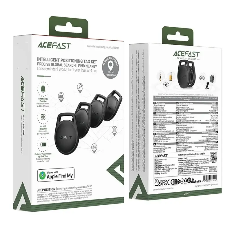 Lot de 4 Traceurs Bluetooth iOS Anti Perte S2 ACEFAST – Image 8