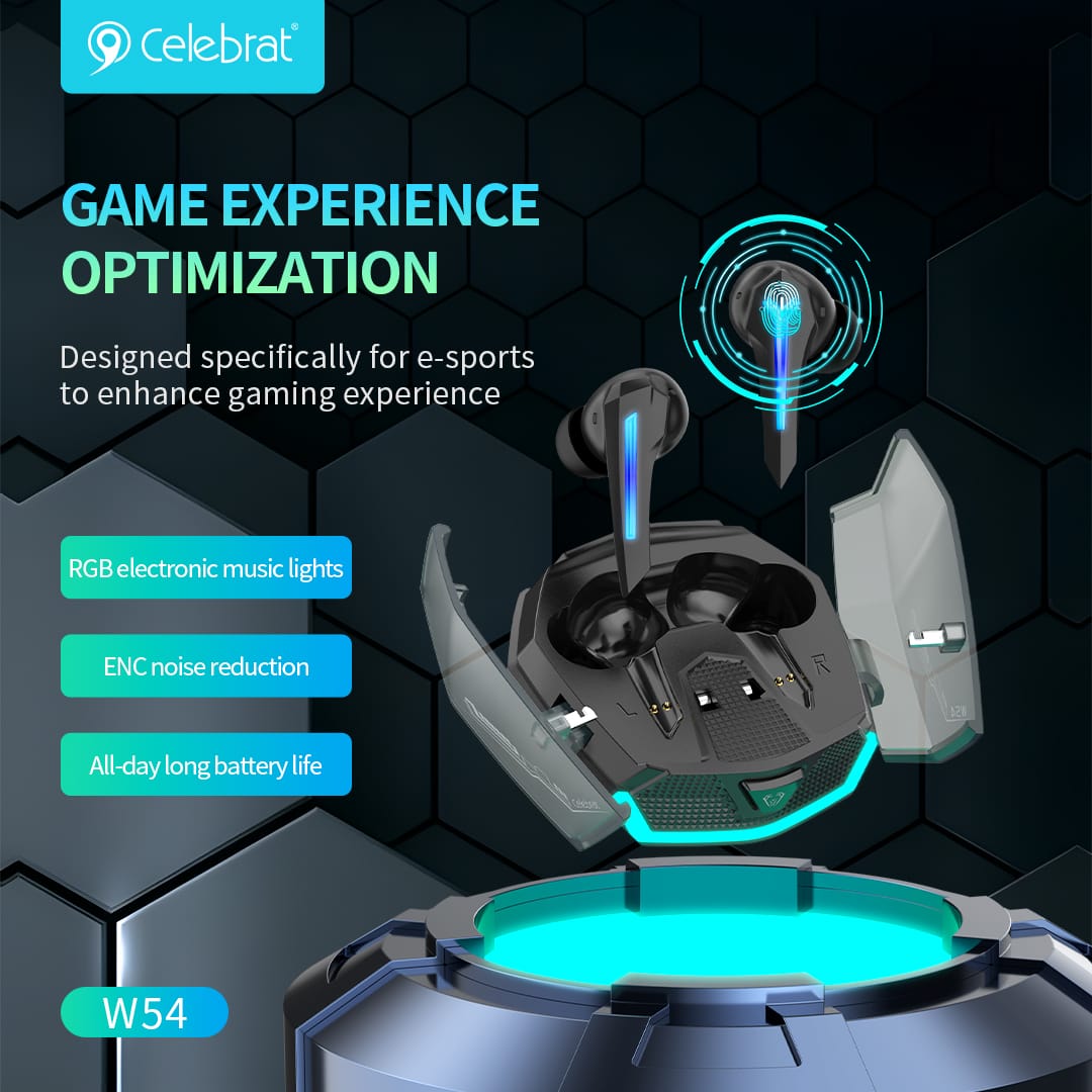 Ecouteurs Gaming Bluetooth W54 Celebrat – Image 7