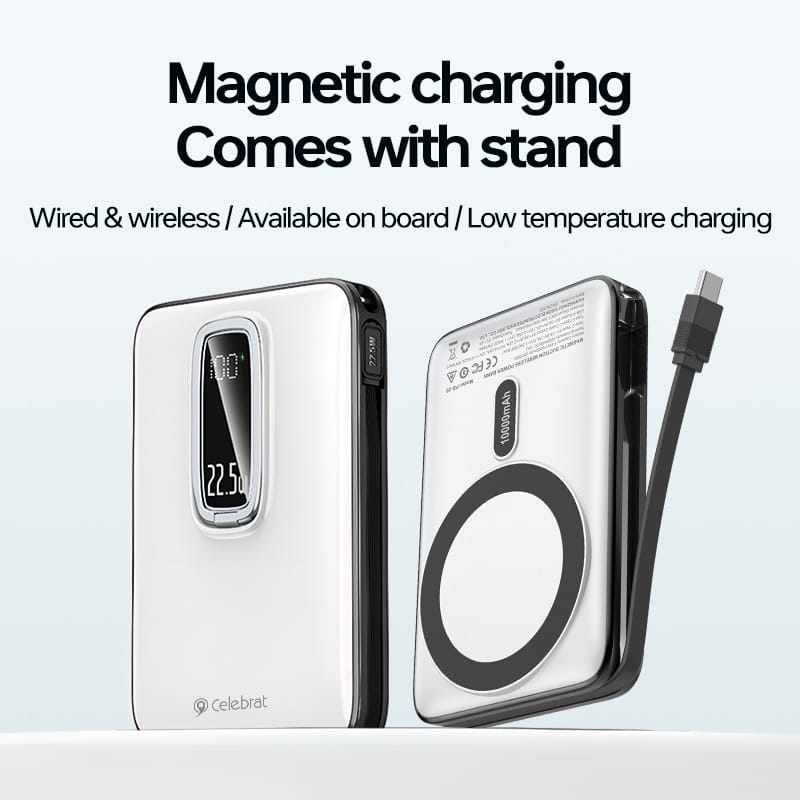Power Bank Sans Fil & Filaire avec Support 10000mAh PB-20 Celebrat – Image 3