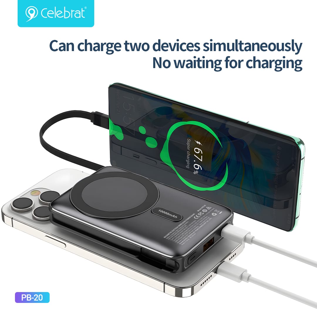 Power Bank Sans Fil & Filaire avec Support 10000mAh PB-20 Celebrat – Image 6