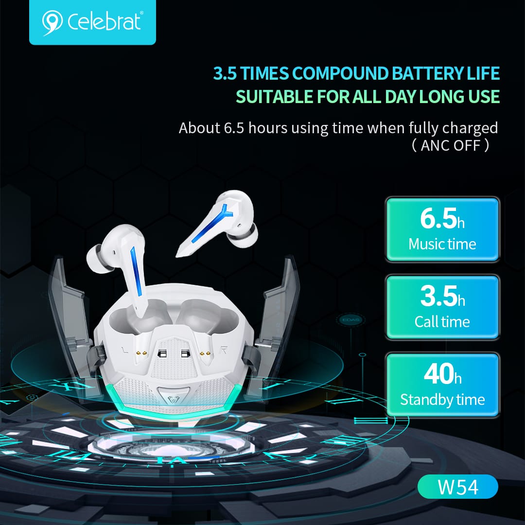Ecouteurs Gaming Bluetooth W54 Celebrat