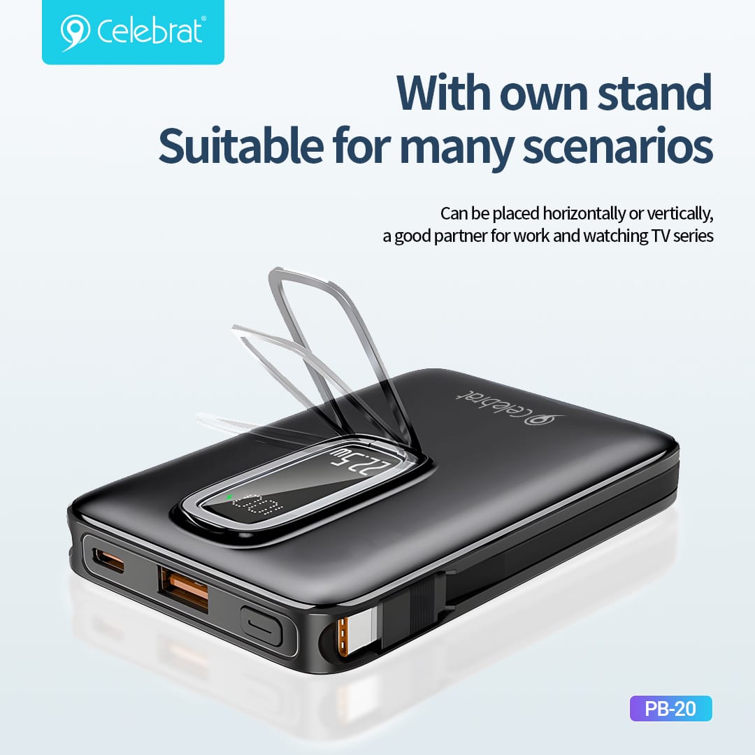 Power Bank Sans Fil & Filaire avec Support 10000mAh PB-20 Celebrat – Image 9