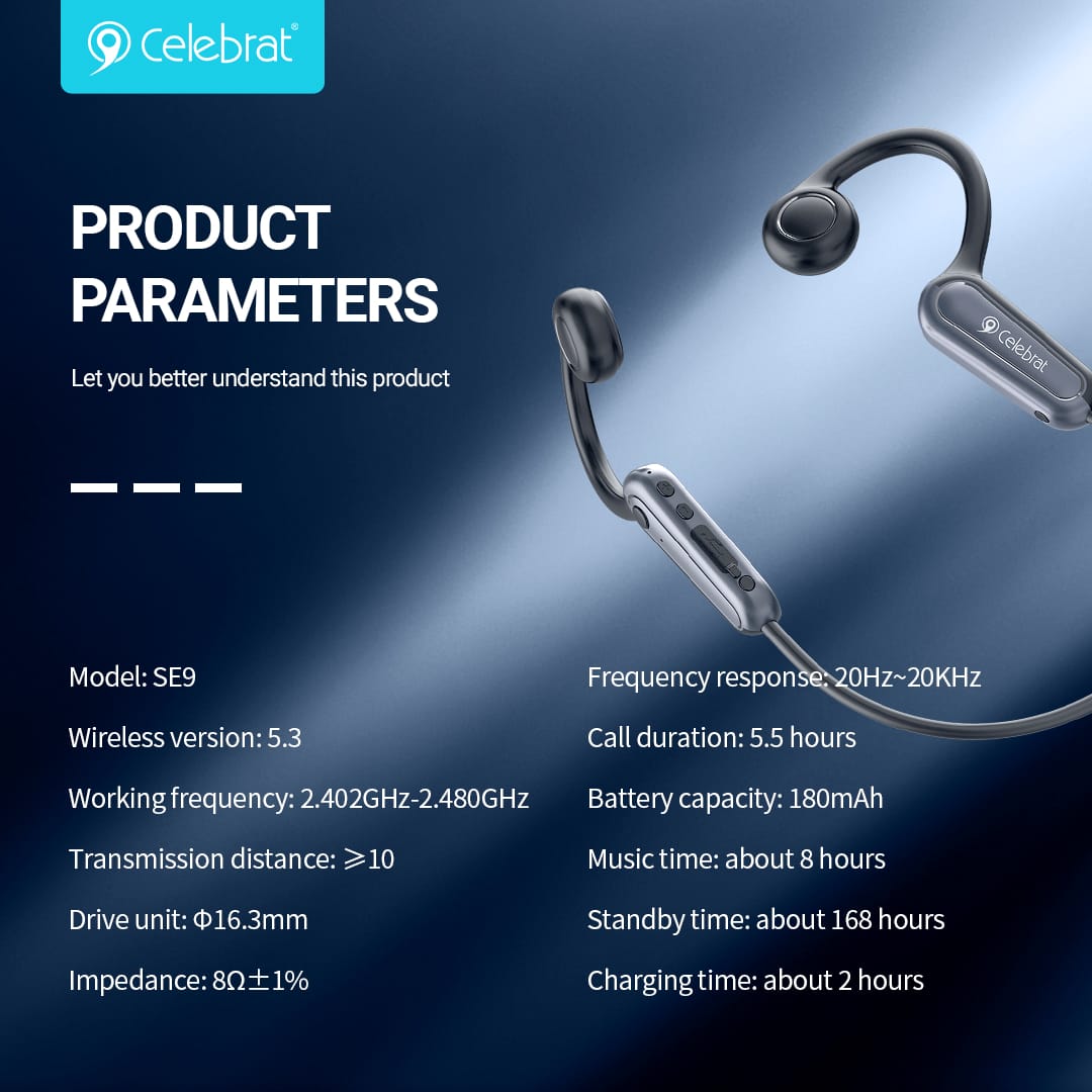 Ecouteurs Bluetooth tour de cou SE9 Celebrat