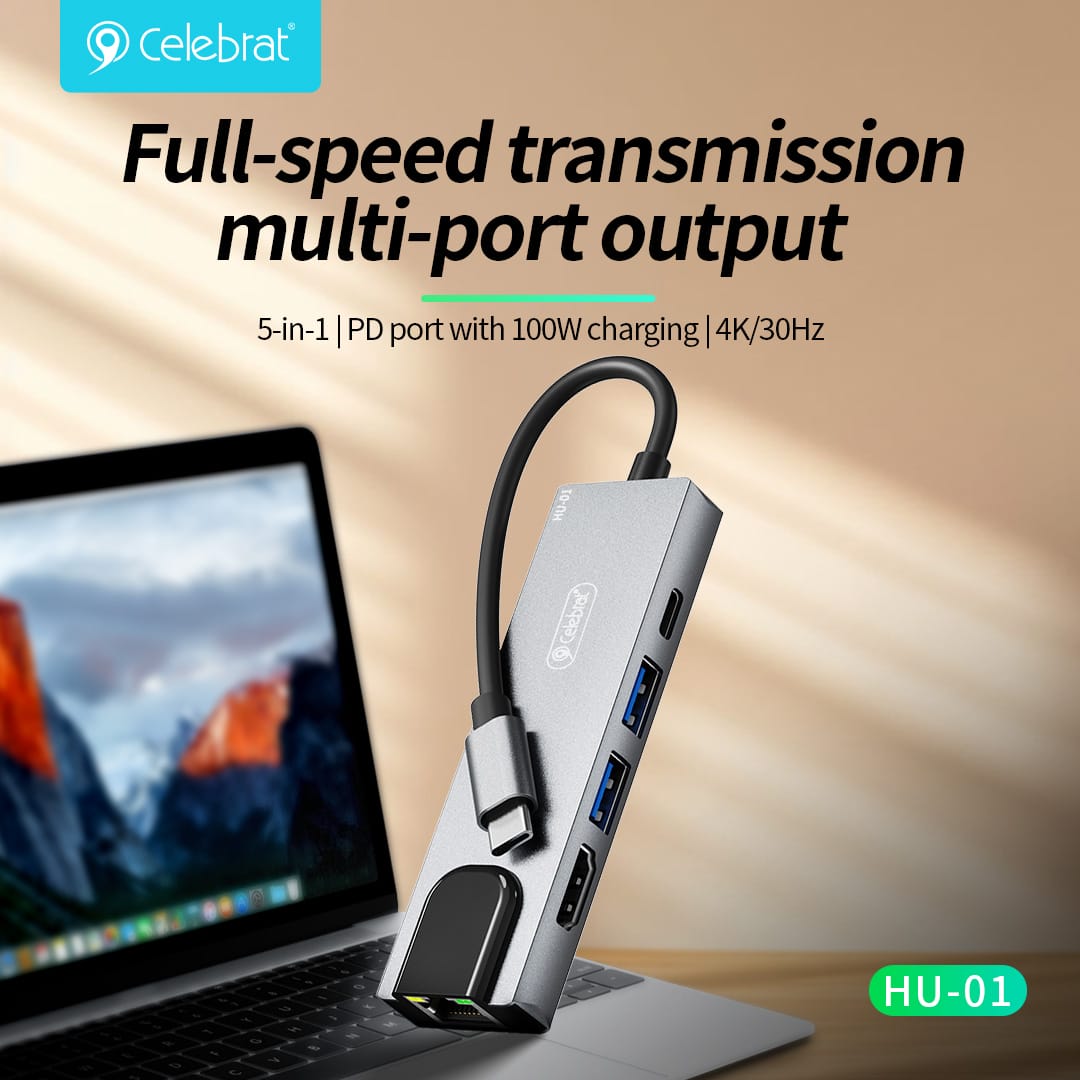 Hub USB-C 5 en 1 HU-01 Celebrat