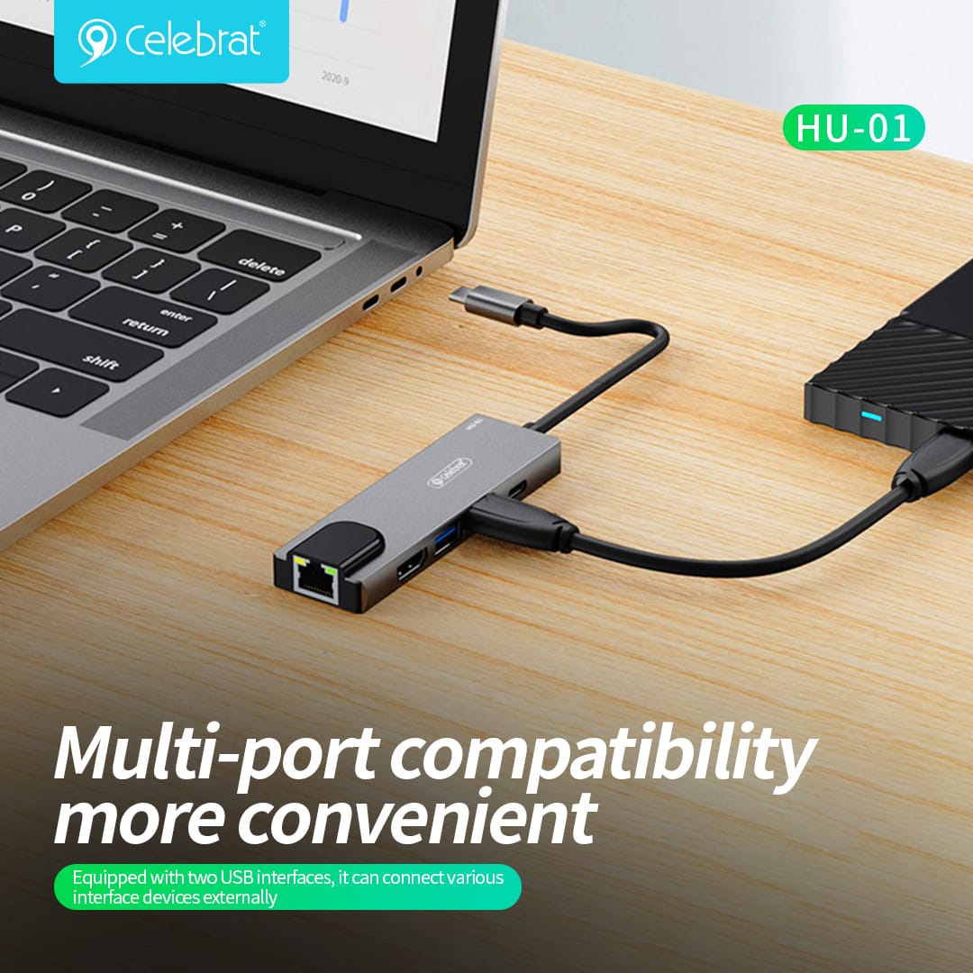 Hub USB-C 5 en 1 HU-01 Celebrat