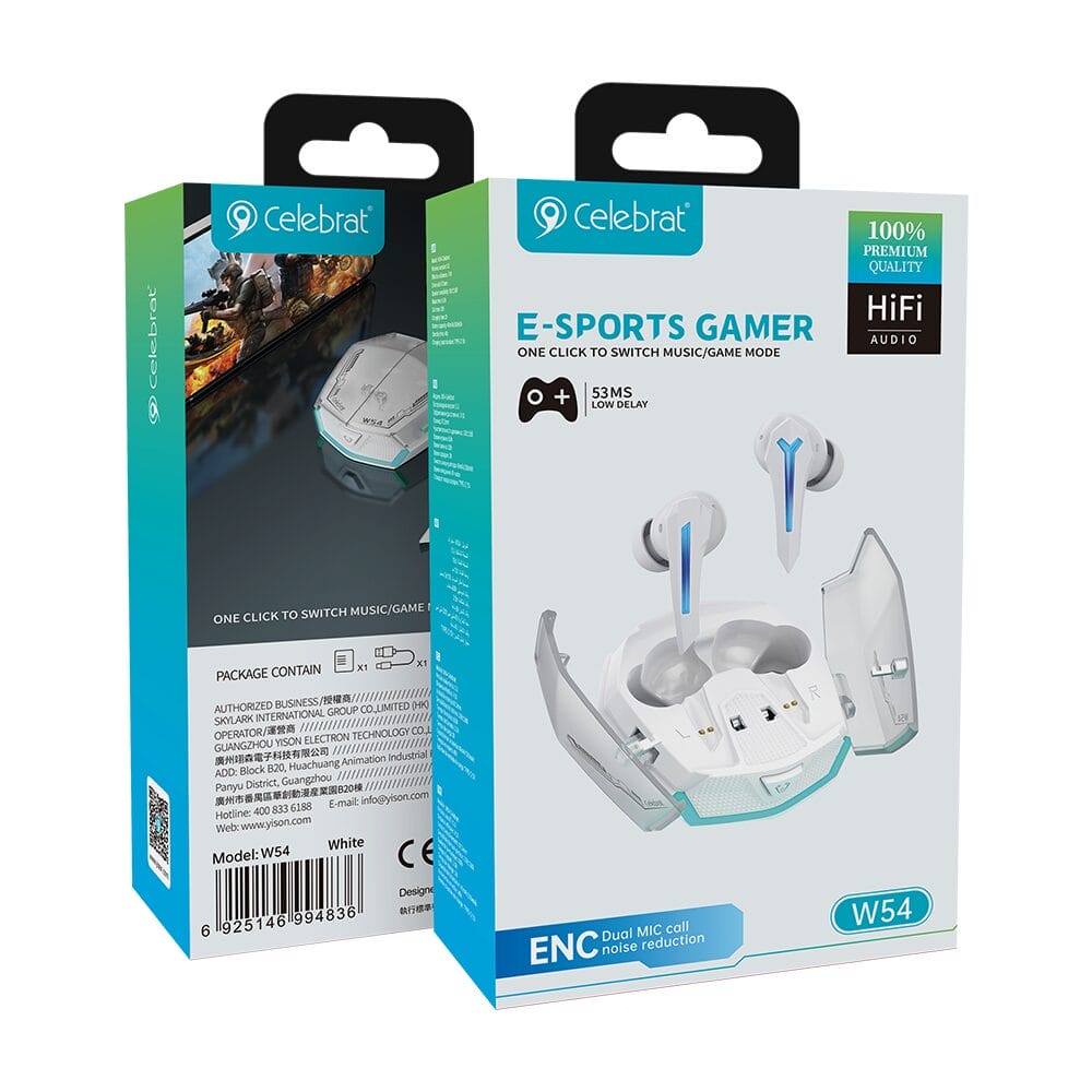 Ecouteurs Gaming Bluetooth W54 Celebrat
