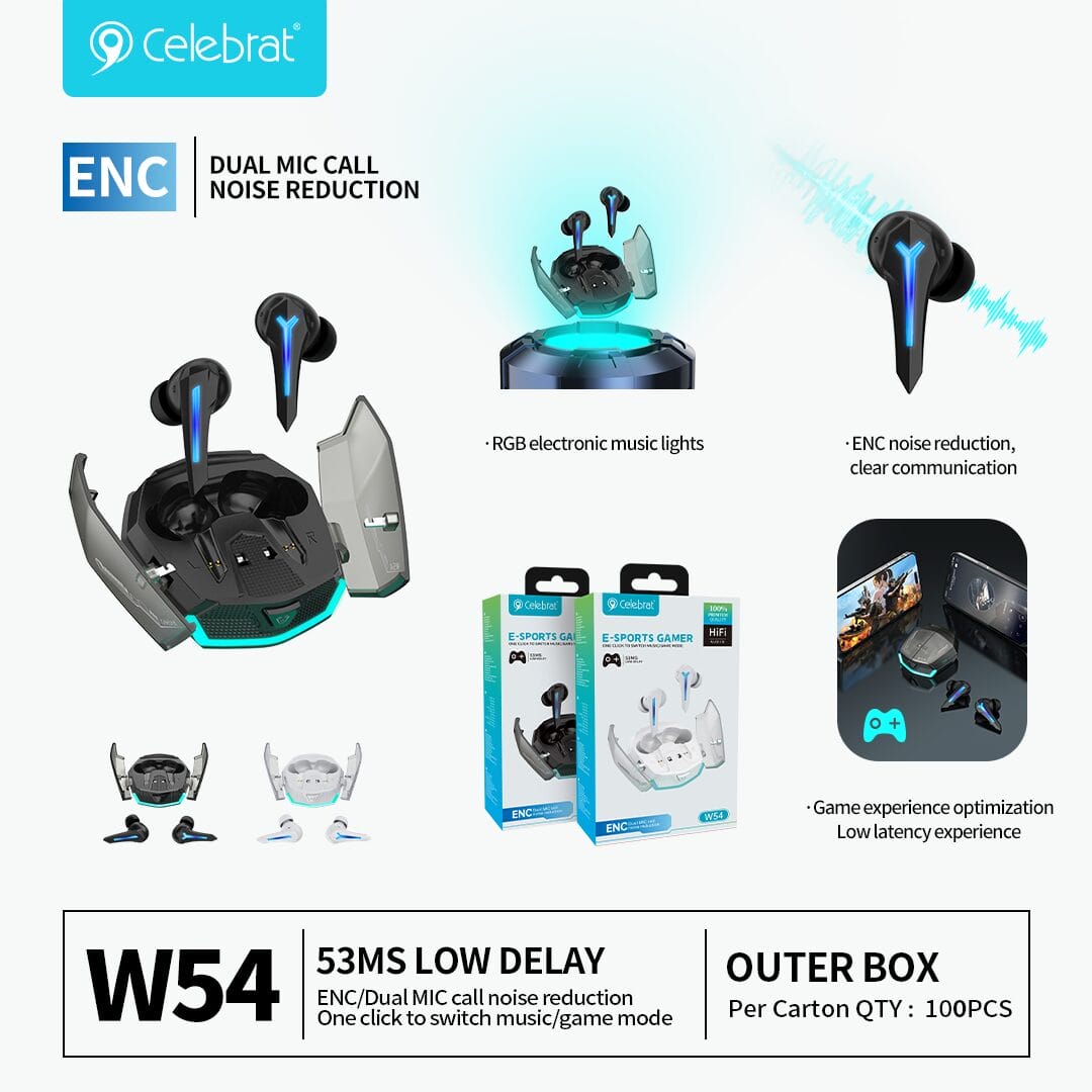 Ecouteurs Gaming Bluetooth W54 Celebrat – Image 10