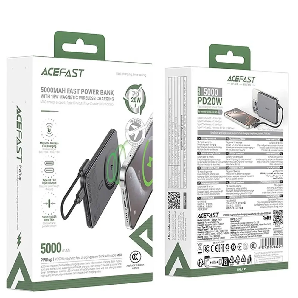 Power Bank magnétique ultra fin 5000 mAh M30 ACEFAST – Image 7